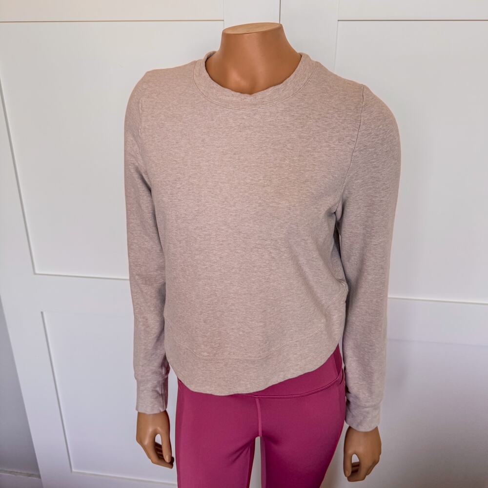 Lorna Jane Throw Over Active Cropped Long Sleeve Top in Off White Marl - Small - Picture 11 of 12
